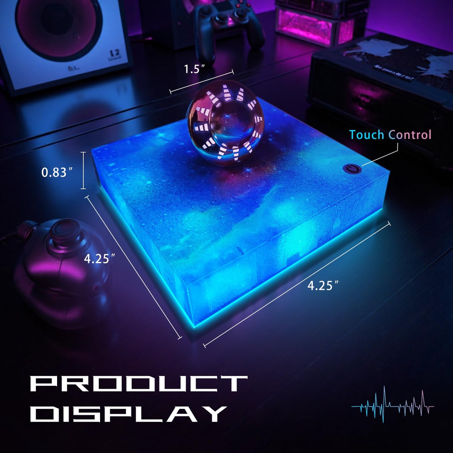 Poojaed Magnetic Levitating UFO Lamp, Floating 360°Rotating RGB Galaxy Light Display, Cool Tech Gadgets Desk Decor for Office Home Esports Room, Amazing Gift for Men Girls