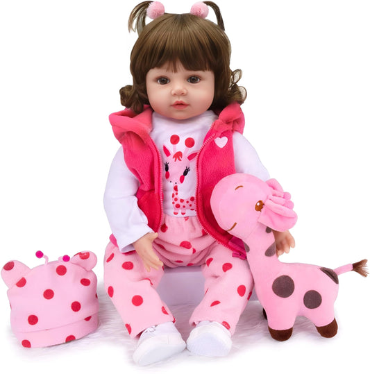 CHAREX Realistic Baby Doll - Reborn Baby Dolls Girl 18 inch Lifelike Newborn Baby Real Life Baby Dolls Reborn Toddler with Full Set Accessories Handmade Gift for Children Age 3+ and Collectors