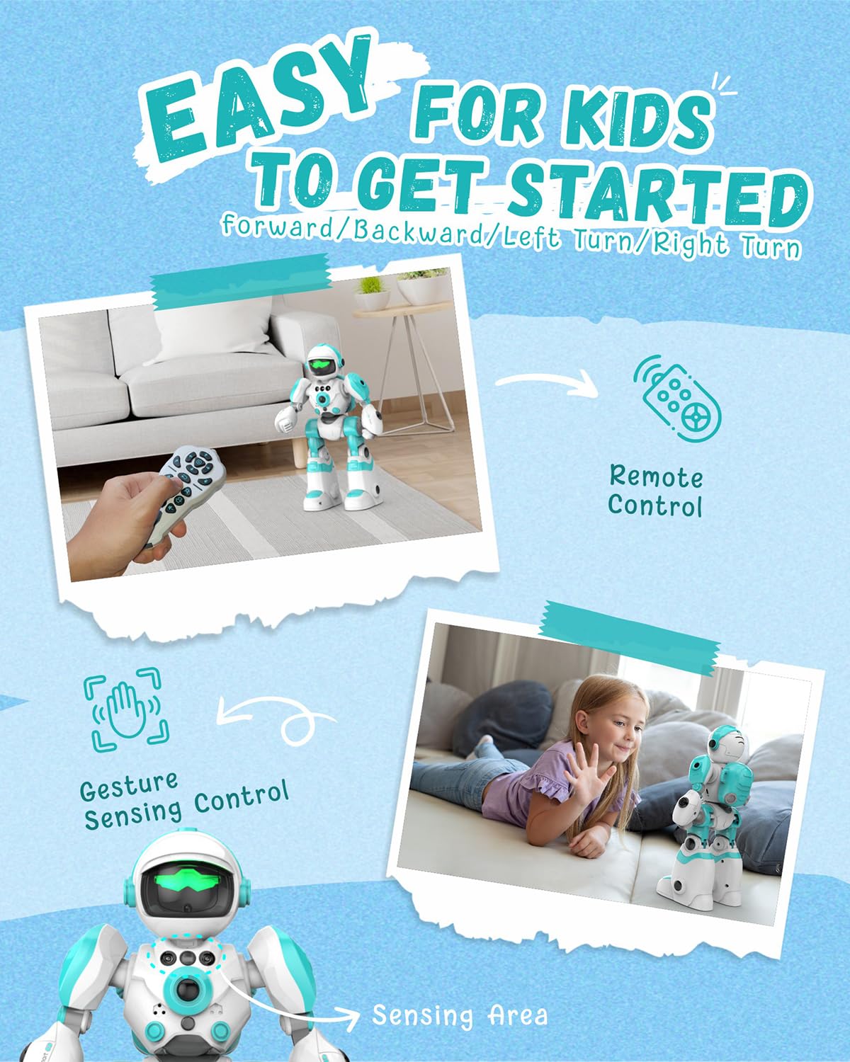 Oharsea Toys for 3-8 Year Old Boys and Girls, Rechargeable Robot Toys for Kids with Recording Voice, Programming, Gesture Sensing, Singing, Dancing, RC Robot Birthday Gifts for Boys and Girls