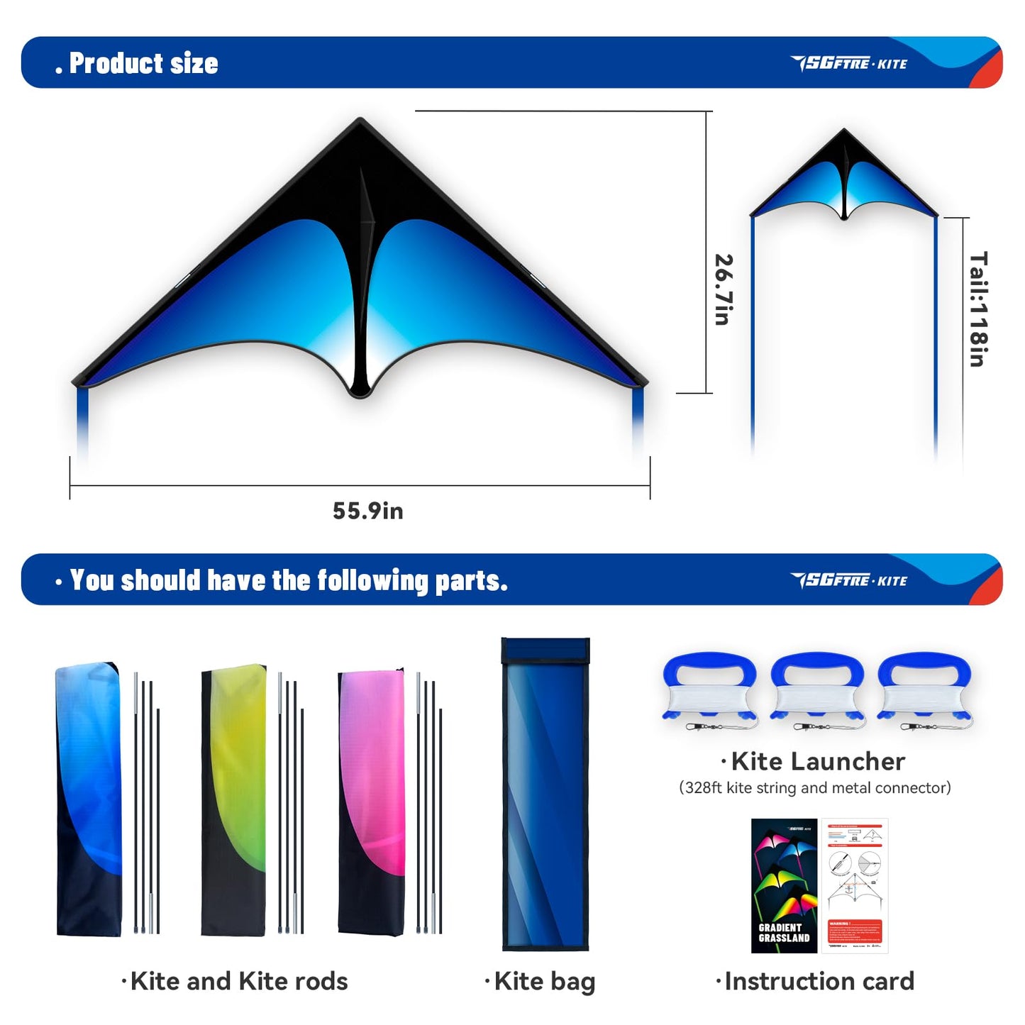 SGftre Delta Kite Three Set for Kids and Adults,Easy to Fly Adult Kites,Perfect Family Kite for Parks and Beach, Delta Kites for Fun Outdoor Activities