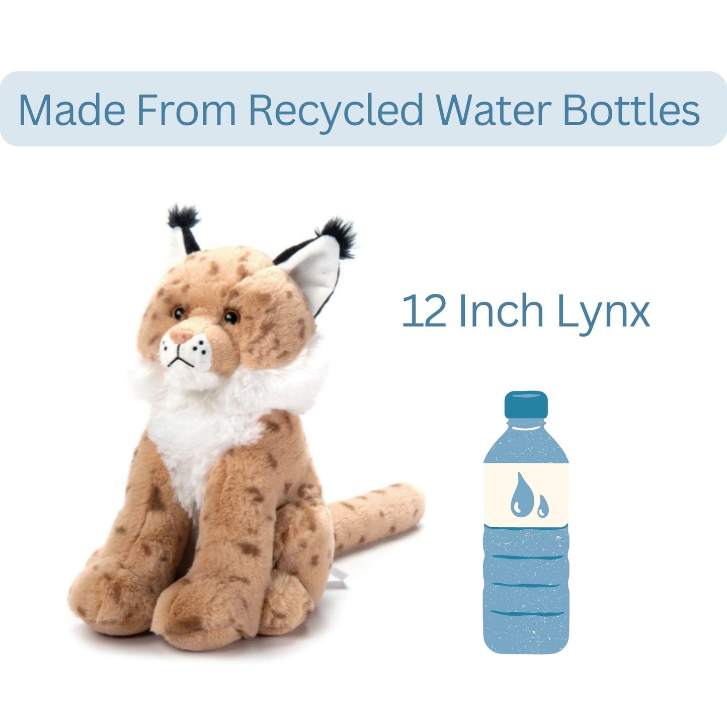 The Petting Zoo Lynx Stuffed Animal Plushie, Gifts for Kids, Wild Onez Wildlife Animals, Lynx Cat Plush Toy 12 inches