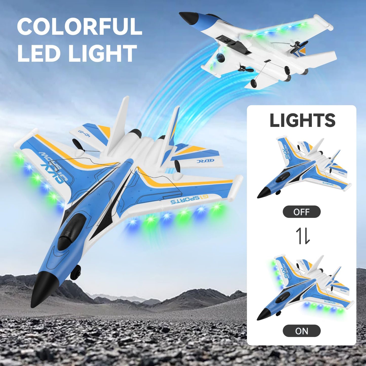 4DRC G1 RC Plane for Adults Kids, RC Airplane Fighter Jet 2.4GHz 4 Channel 6-axis Gyro Stabilizer RTF Glider Aircraft Plane Toys, Easy to Fly Remote Control Airplane Glider for Kids & Beginners