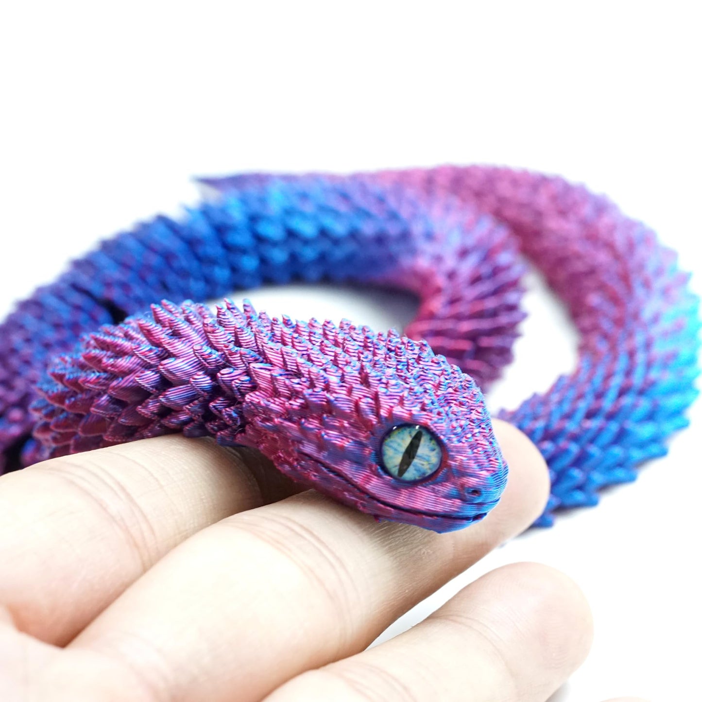3D Printed snakeToys Model, Flexible Joint Animal lace Statue, Fidget restlessness, ADHD Toy, Surprise Fantasy Easter Gift for Kid Boy Girls (RB)