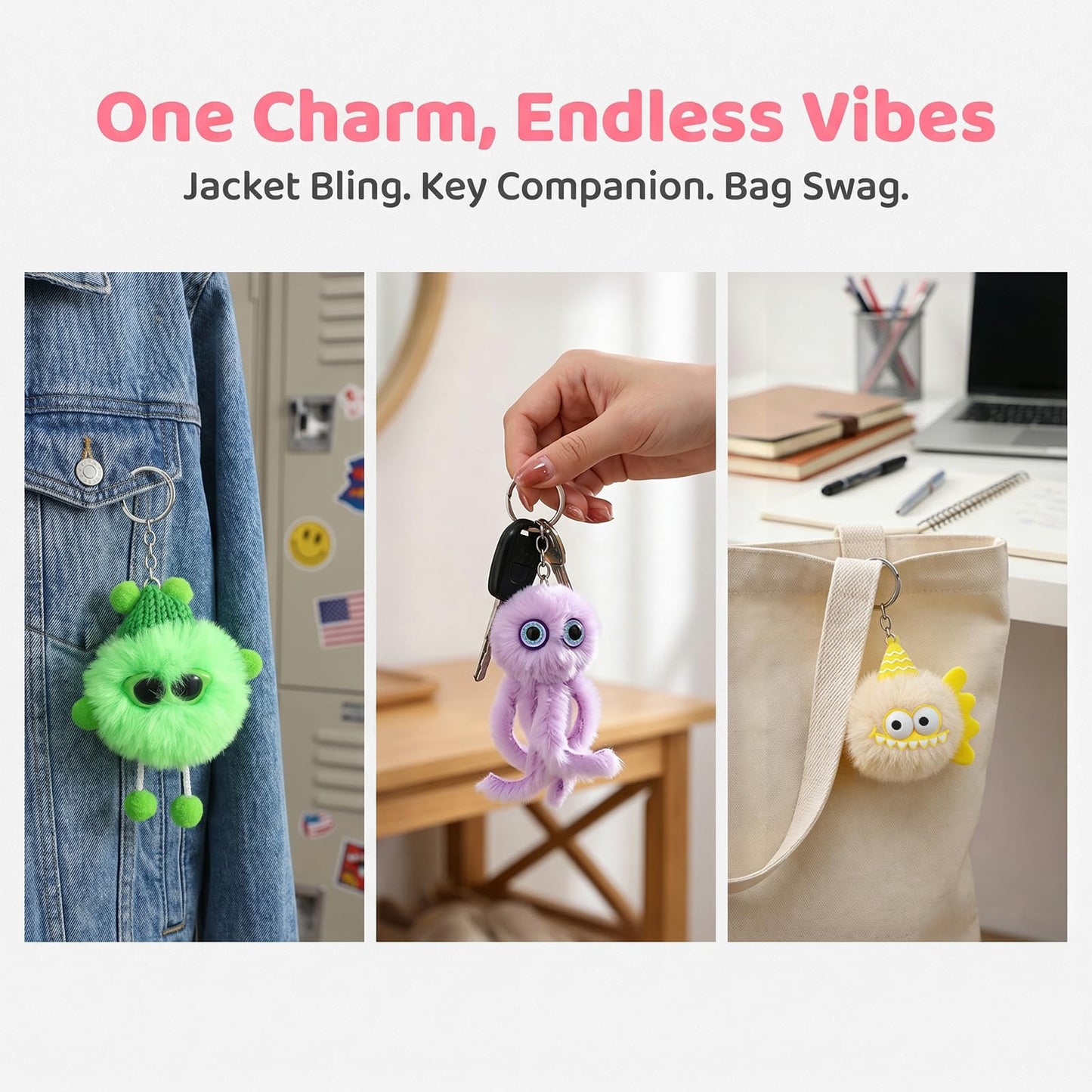 EEOYU 30 Pack Kawaii Plush Keychains Bulk, Cute Stuffed Animal Keychains for Birthday Party Favors, Goodie Bag Fillers, Carnival Prizes
