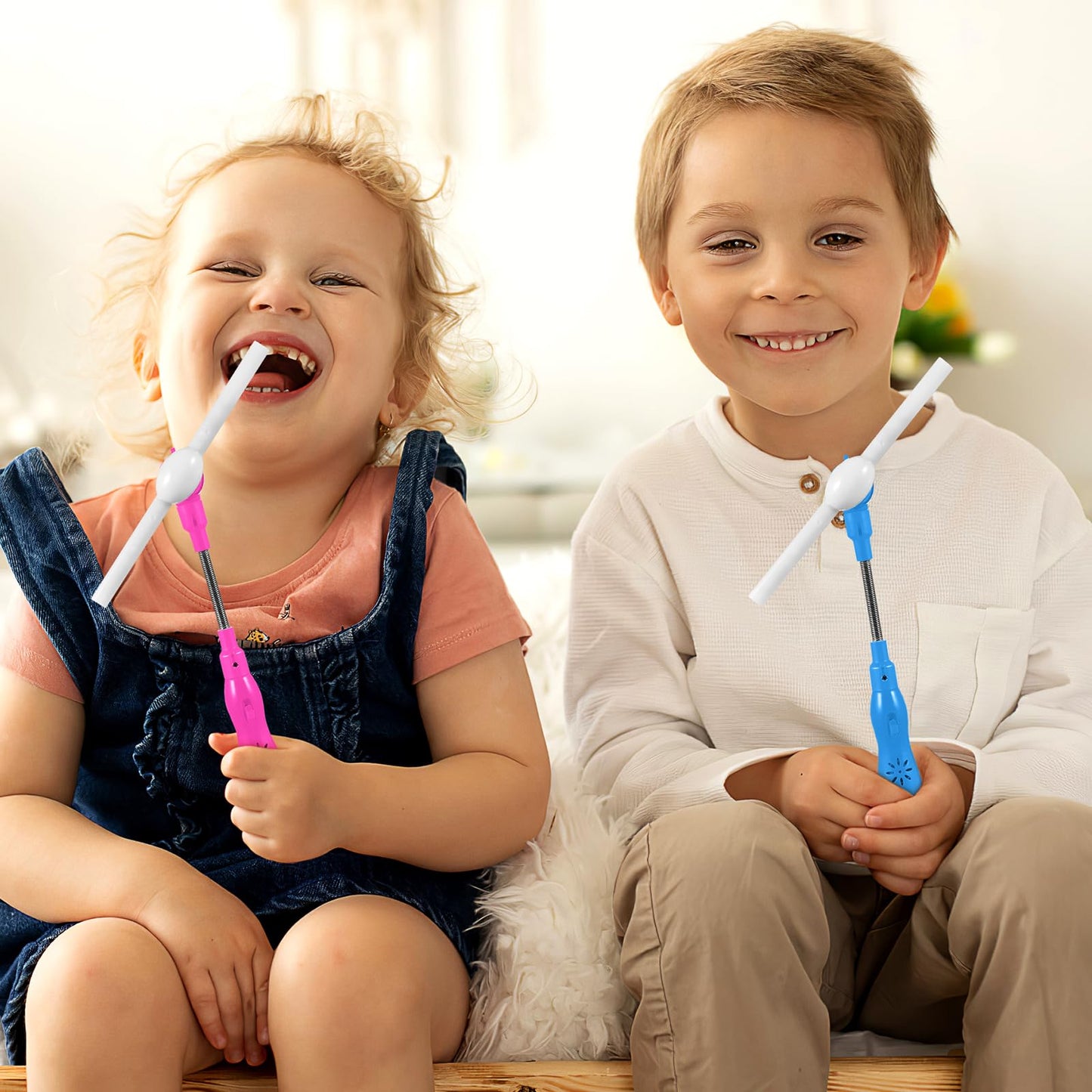 Toyvian 3 Pcs Kids Glow Wands Light Up Windmill Toy Led Hand Fan Pinwheels for Kids, Fan Toy with Music, Light Up Swivel Light Wand Party Favor, 24.5cm/9.65inch Led s for