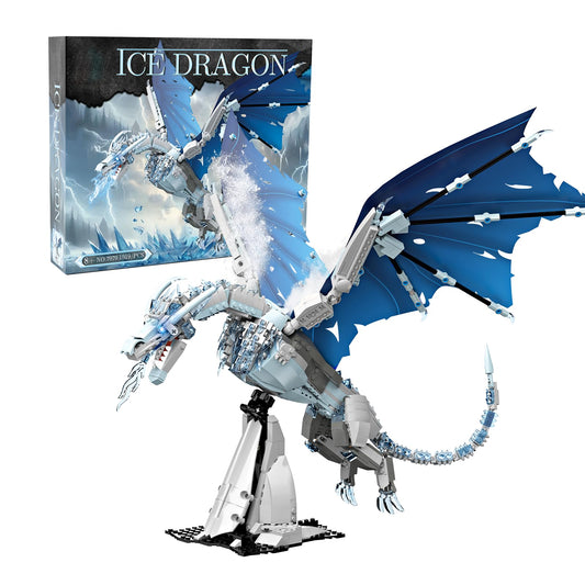 QFJ Ideas Ice Dragon Building Set，Compatible with Mainstream Brands Adults Collectible MOC Dragon Model STEM Toy for GOT Fans Home Decor,Creative Gift for Kids Boys & Girls 8-16 (1019 PCS)