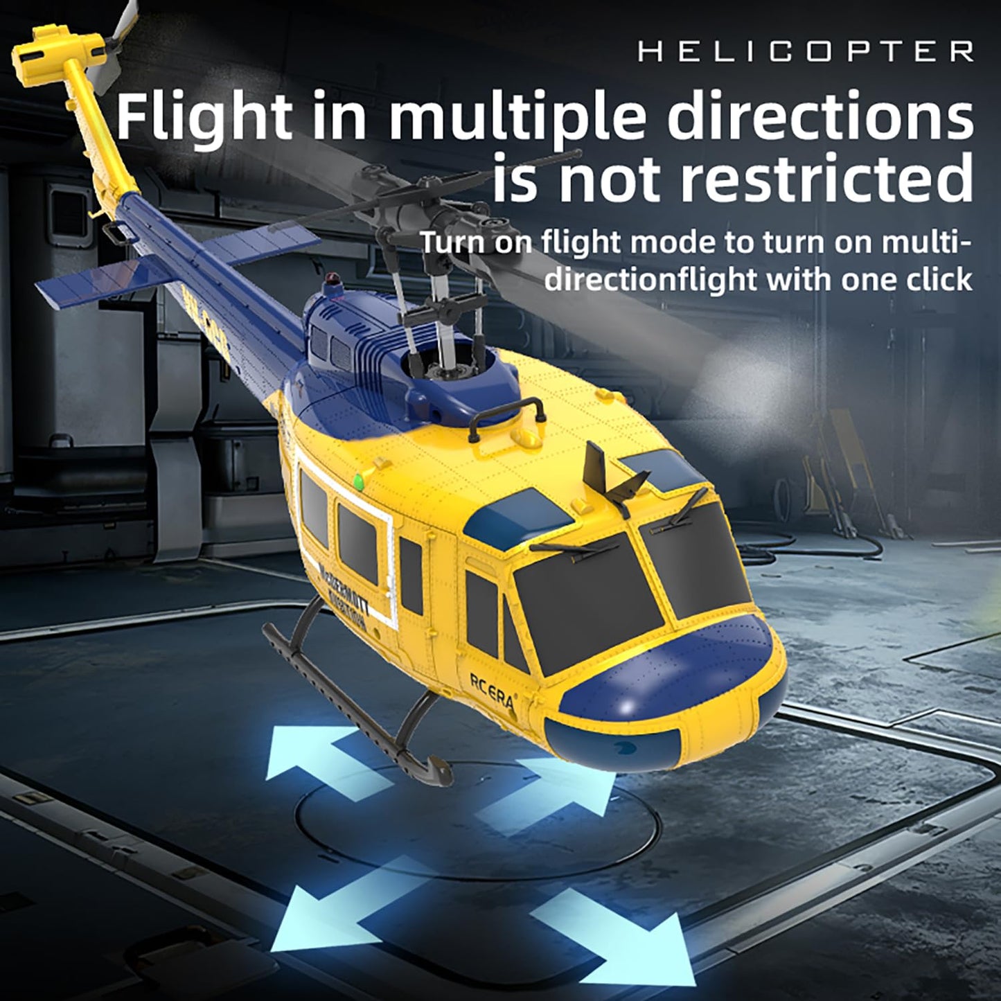 Ssccgym 315MM UH-1 Remote Control Helicopter Aircraft for Adults Expert 6CH C032 RC Heli Maintain Altitude Brushless Motor/Optical Flow Positioning/Fly Upside Down 3D Rolling (RTF 2Battery)
