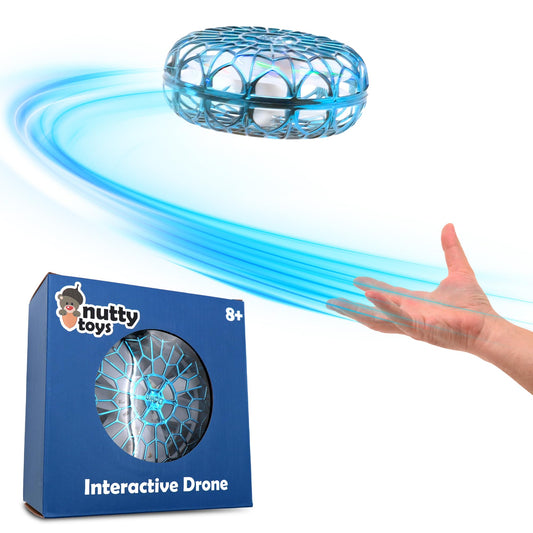 NUTTY TOYS Interactive Drone - Hand Operated Light Up Boomerang for Kids & Adults | Easy Shake to Start Flying UFO | Top Easter & Valentines Day Gift Idea 2026 for Boys & Teens 8 9 10 11 12 13 14 15