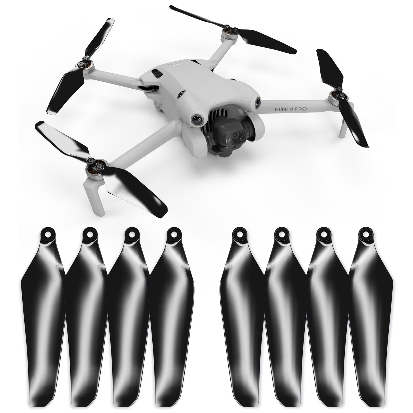 Master Airscrew Bundle - Super Stealth Propellers for DJI Mini 4 Pro & Mini 3 Pro - Red + Orange + Black