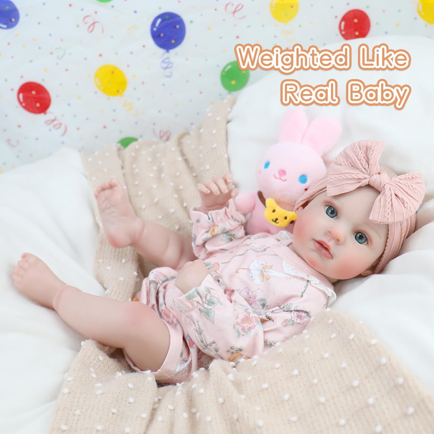Babeviimt Reborn Baby Dolls - 20 Inch Cute Soft Vinyl Realistic Baby Doll Poseable Real Life Baby Dolls with Complete Accessories for 3+ Years Old Gifts