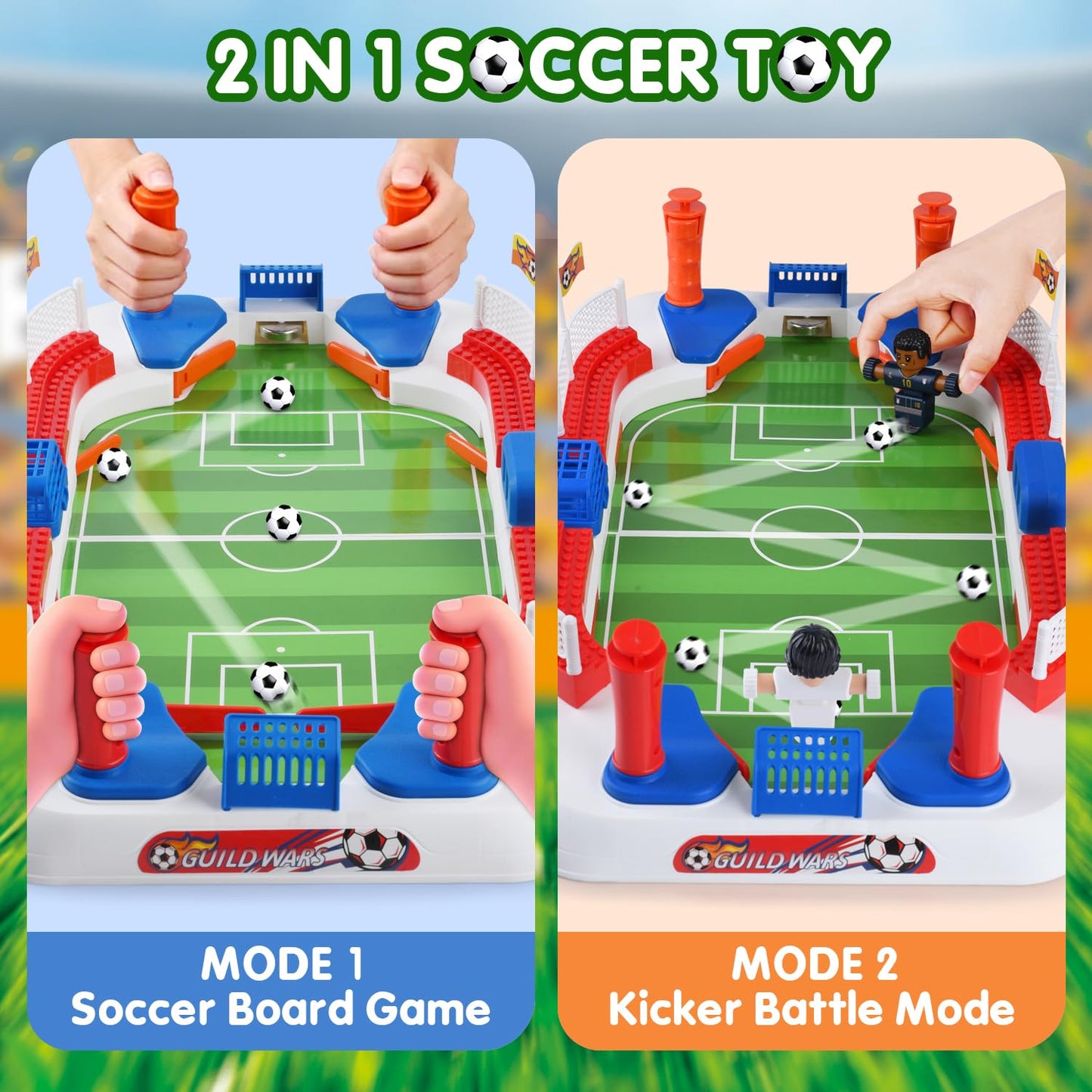 WeeHomm 2-in-1 Play Soccer Board Game for Kids, Foosball Figures PK, Foosball Table for Kids 8-12, Soccer Toys for Boys, Tabletop Football Game, Birthday Gifts for 4-10 Years Old