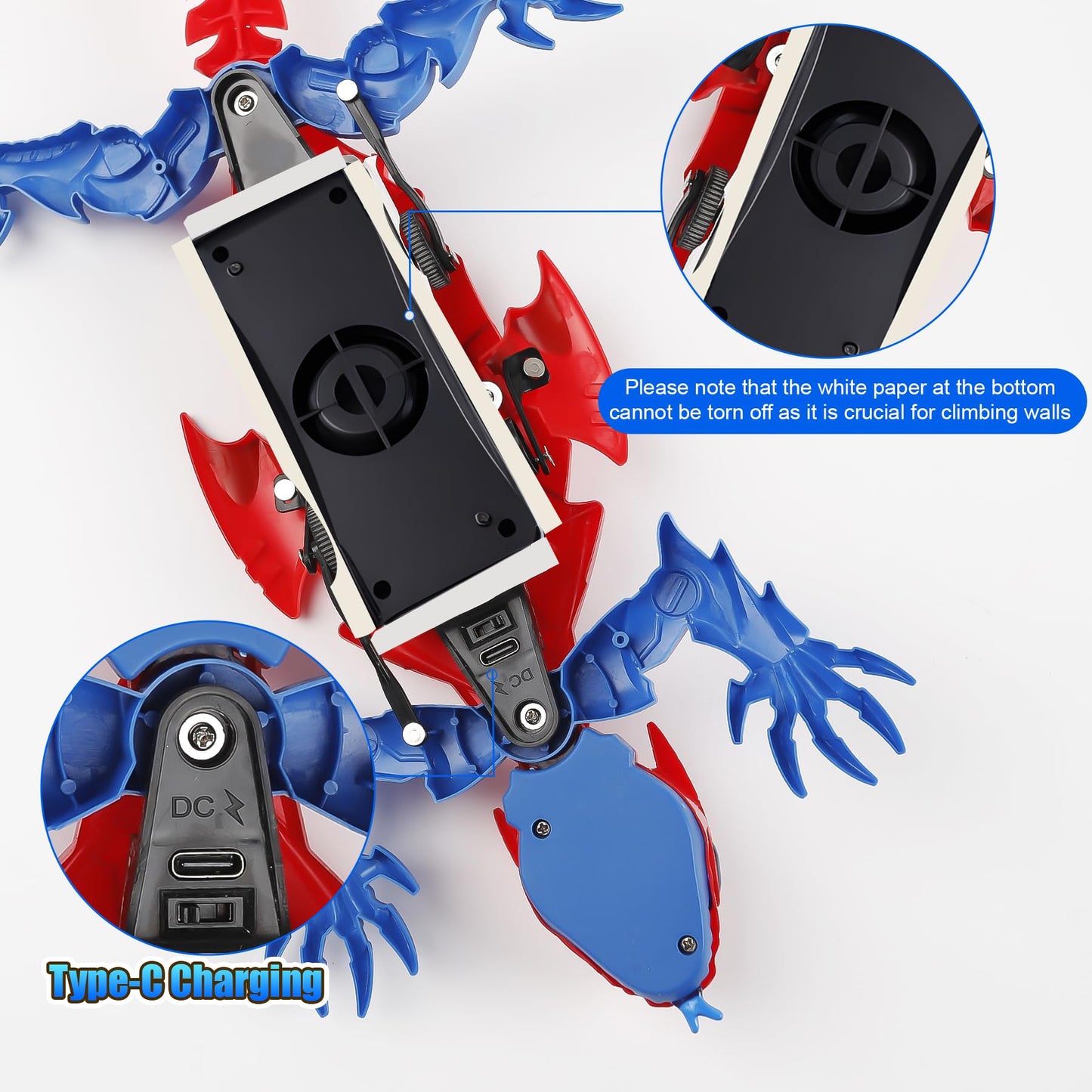 TWFRIC Wall Climbing Gecko Lizard The Rechargeable Remote Control Car Toy - Exciting RC Crawlers for Kids Ages 6+, Unlock Endless Fun, Perfect for Halloween, Christmas & Birthday Gifts (Red)