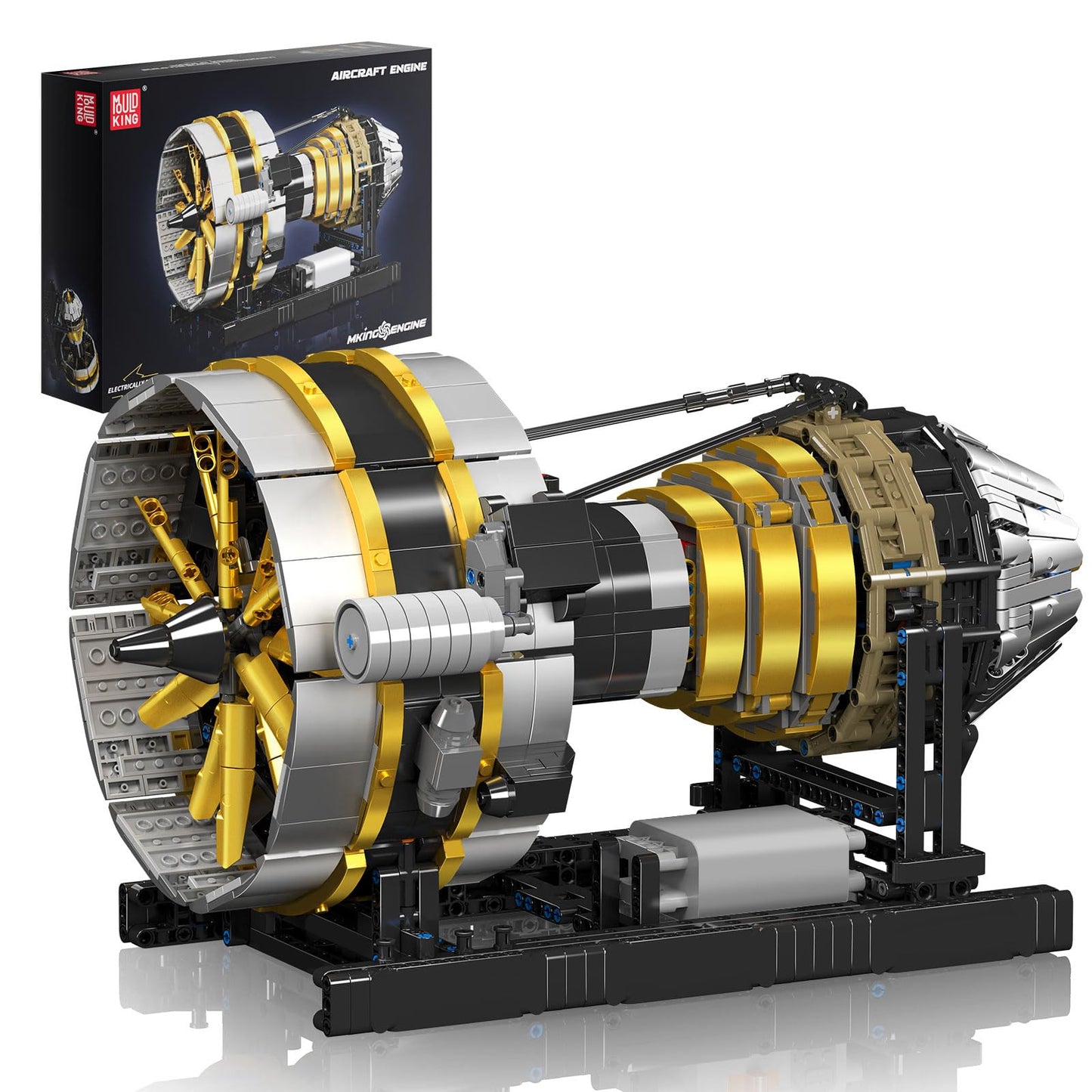 Mould King Aircraft Engine Toys Building Sets, Mini Engine Model with Motor, 10141 STEM DIY Project Building Kits, Collectible Birthday Blocks for Adults Aged 14+ (2256 Pieces)