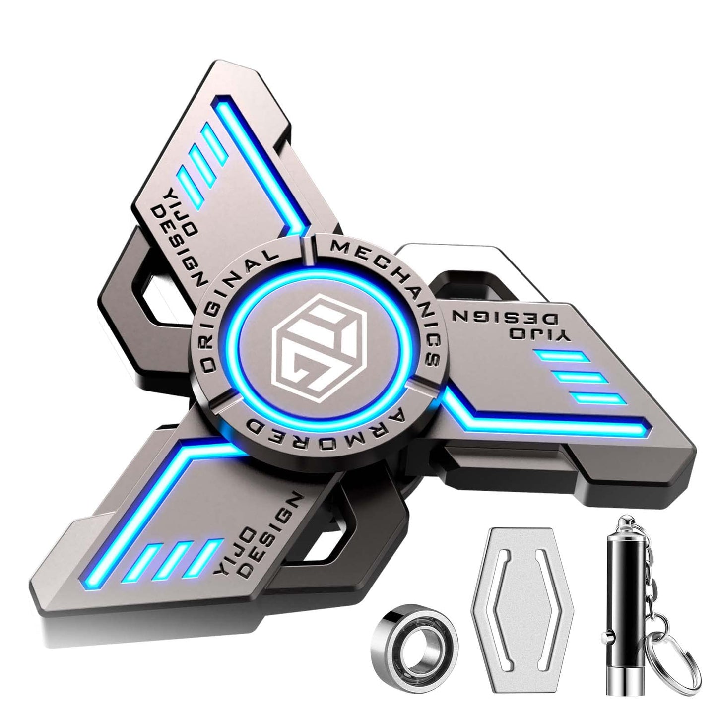 INNÔPLUS Fidget Spinner, Fidget Spinners Cool, Fidget Spinners for Adults, Stress Anxiety ADHD Relief Figets Toy, Fidget Light Up Spinner, Metal Finger Hand Spinner Toy with Luminous Light