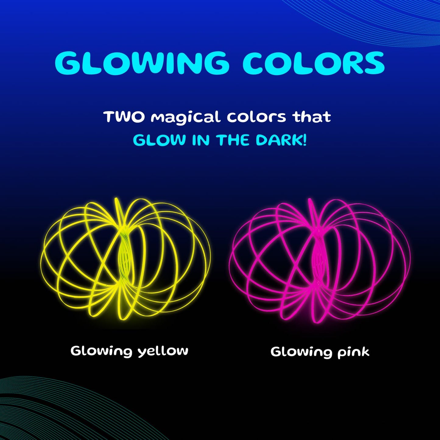 Mozi Glozi Geometric Magic Flow - Easy to Use 3D Spiral Toy, Glowing Spinning Bracelet for Children and Adults (Pink)
