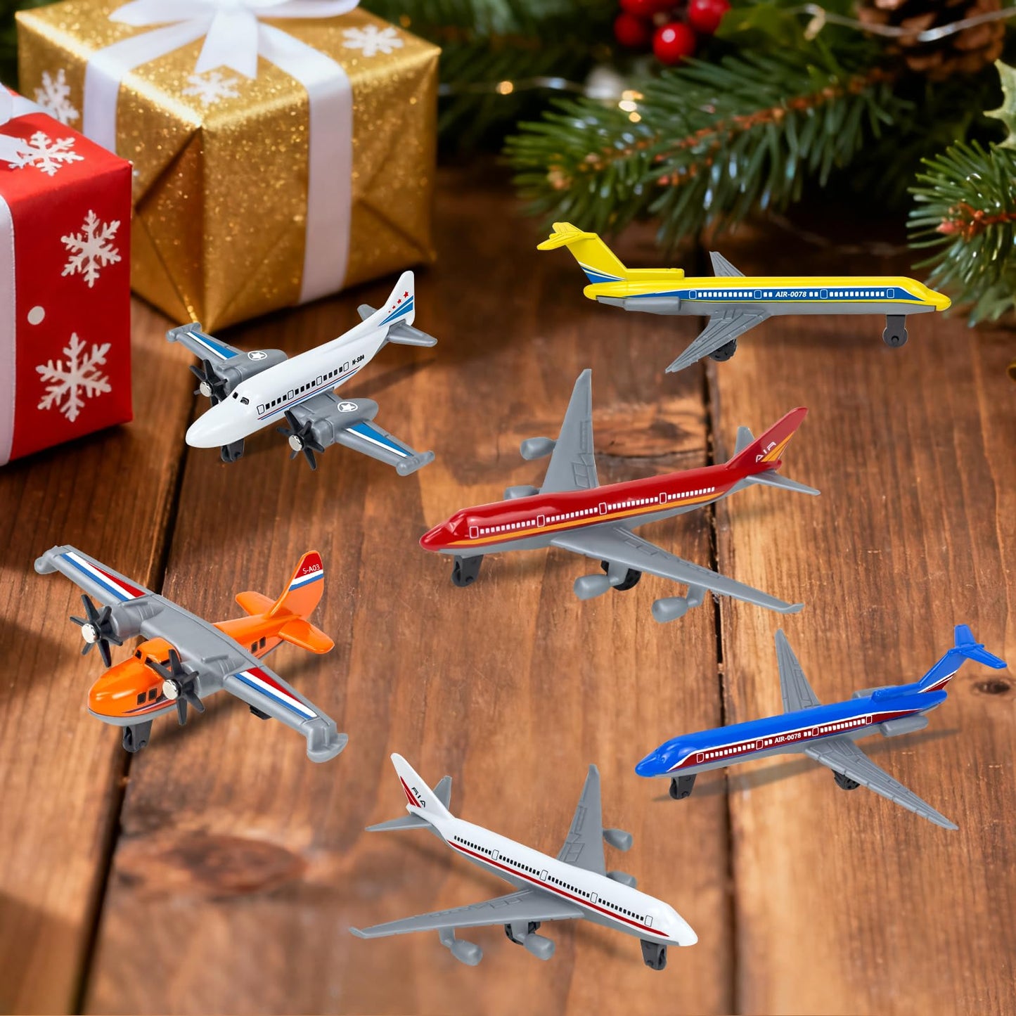 YongnKids 18 pcs Diecast Airplane Toys for Toddler, Toy Airplane Set Models Incl Airlines,Glider for Boy Kids 3+ Year, for Kids Birthday Party Favors Stocking Stuffers Cake Toppers