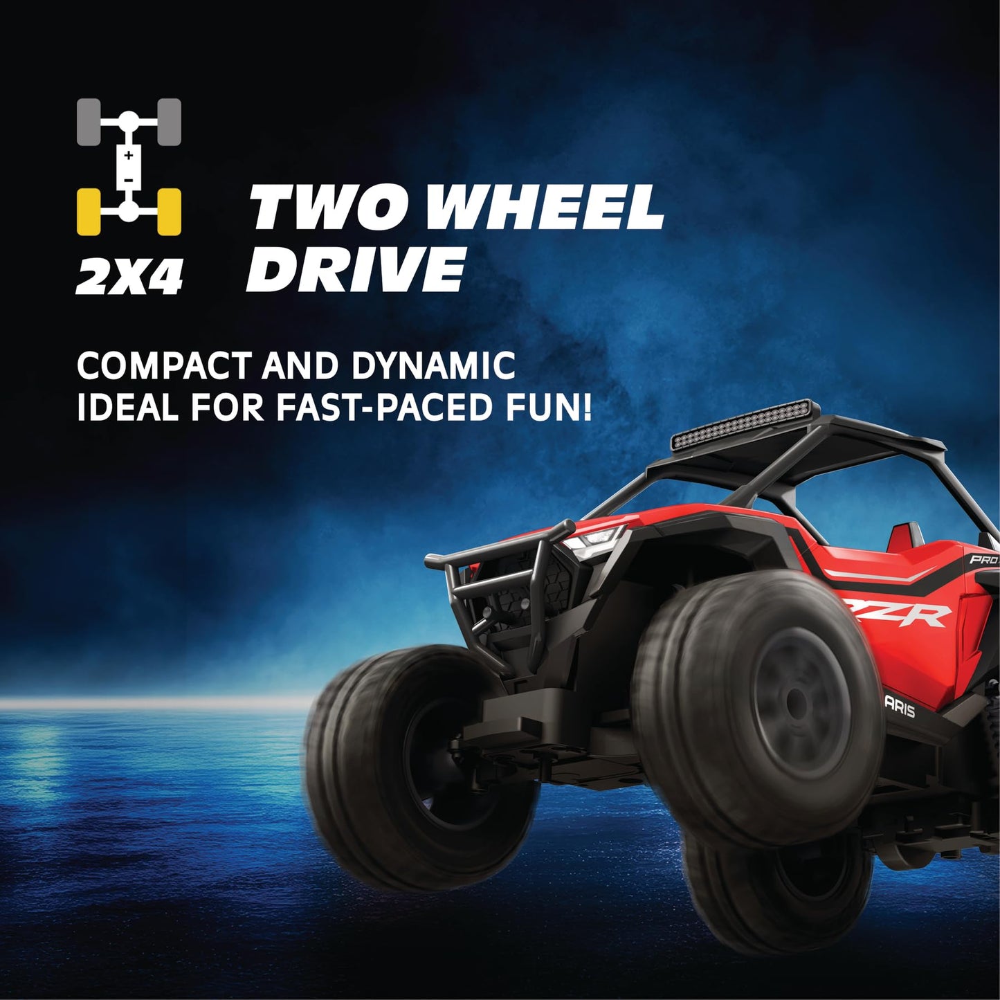 Motor Dayz Polaris RZR Remote Control UTV – 1:14 Scale 2WD RC Car, Officially Licensed Polaris RZR, Full-Function 2.4GHz Radio Control, USB Rechargeable, Ready to Run, Red