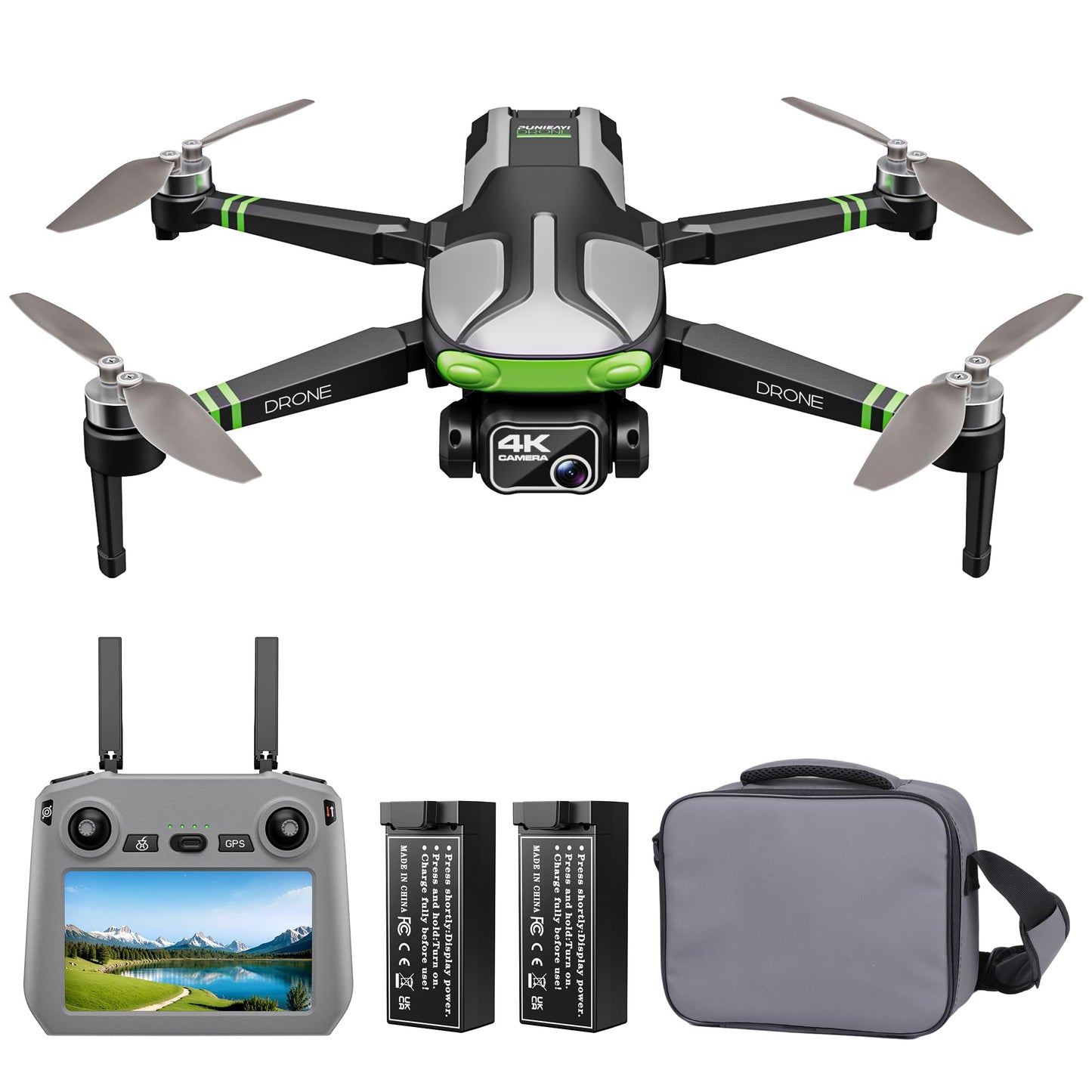 GPS Drones with Camera for Adults 4K, 100-Min Flight Time, 5.7" FPV Screen, Long Range Video Transmission, RC Quadcopter, GPS Follow, Auto Return, Beginner Mode, Foldable RC Drones with 2 Batteries