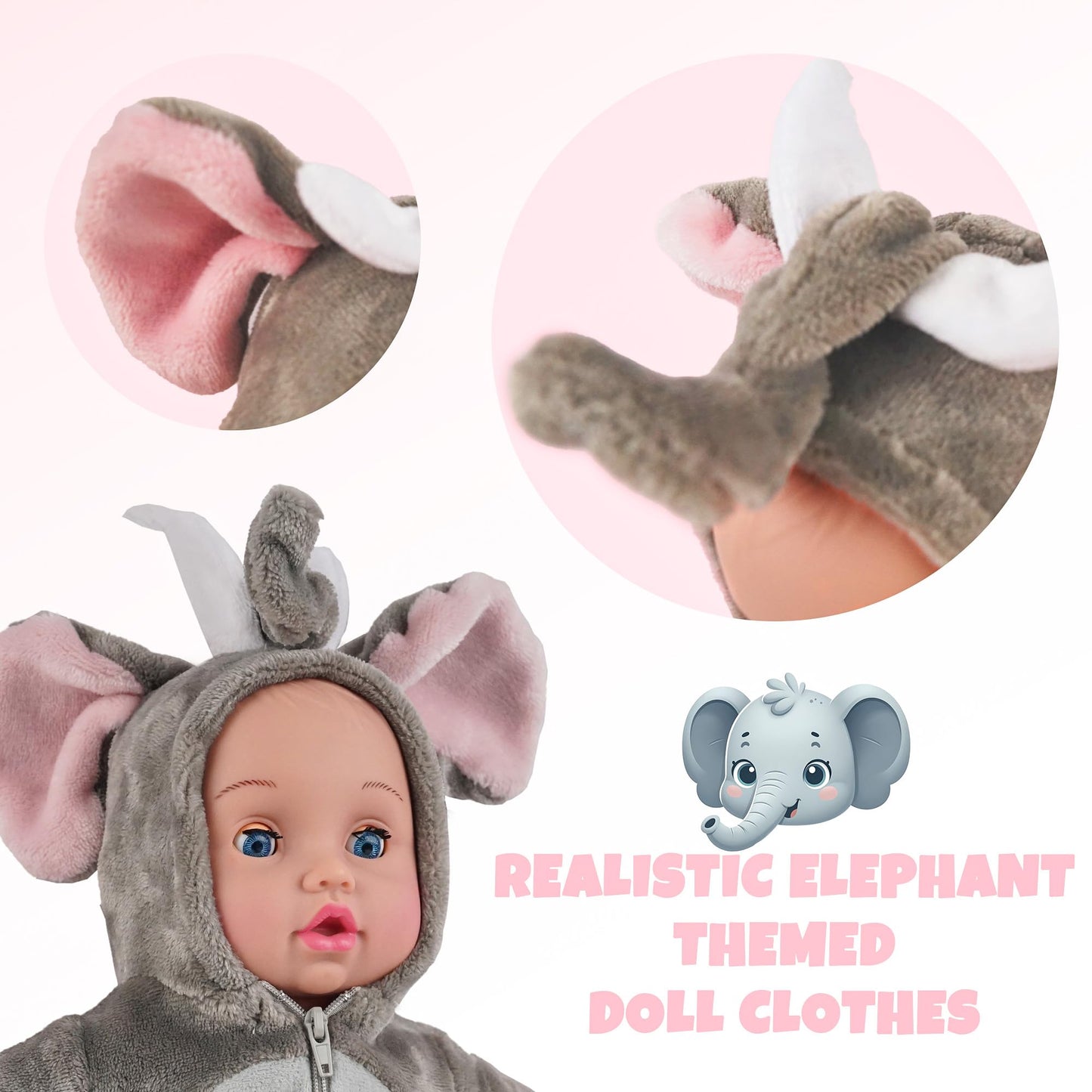 SMILESSKIDDO 12 to 16 Inch Baby Doll Clothes - 6 Sets Animal Styling Dolls Outfits Jumpsuits New Born Babydoll, Doll Accessories Clothes for 12 14 16 Inch, Gifts for Toddler Girls Kids