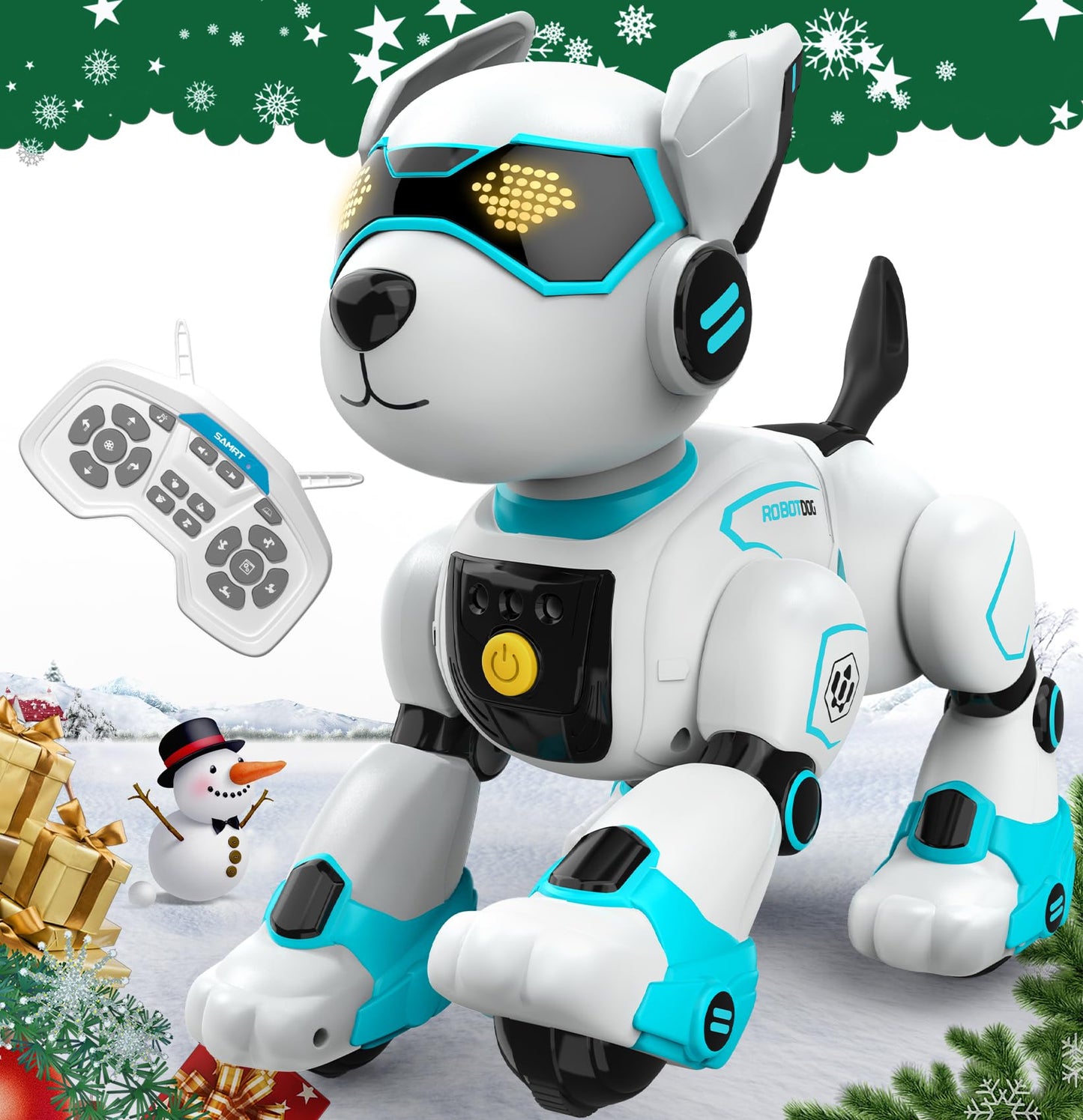 Robot Dog Toy for Kids, Programmable Remote Control Robot Puppy with Voice & Touch Sensors, Dancing & Singing, Animal Sound Imitation, Smart Stunt Robot Pet, Interactive Robotic Dog for Kids (Blue)