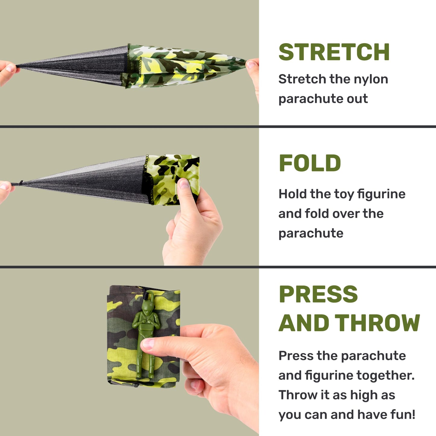 nutty toys Army Parachute Toys for Kids - Tangle Free Outdoor Flying Parachute Men, Best Indoor & Outside Toys for 4 5 6 7 8 9 10 11 12 Year Old, Top Easter Basket Stuffers 2026, Unique Boys Gifts