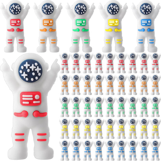 Sonwyoung 50 Pcs Mini Astronaut Figurines, Miniature Astronaut Toy Spaceman Figures for Space Party Favor Kids Birthday Piñata Classroom Gift Prize Reward Goodie Bag Cupcake Topper (Multicolor)