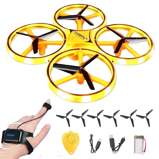 2025 Upgraded Hand Controlled Drone for kids,Somatosensory aircraft with Smart Watch Controlled, Gesture sensing aircraft Cool LED Remote Control Drone 360° Flips,quadcopter,Toys Gifts for Boys and Girls