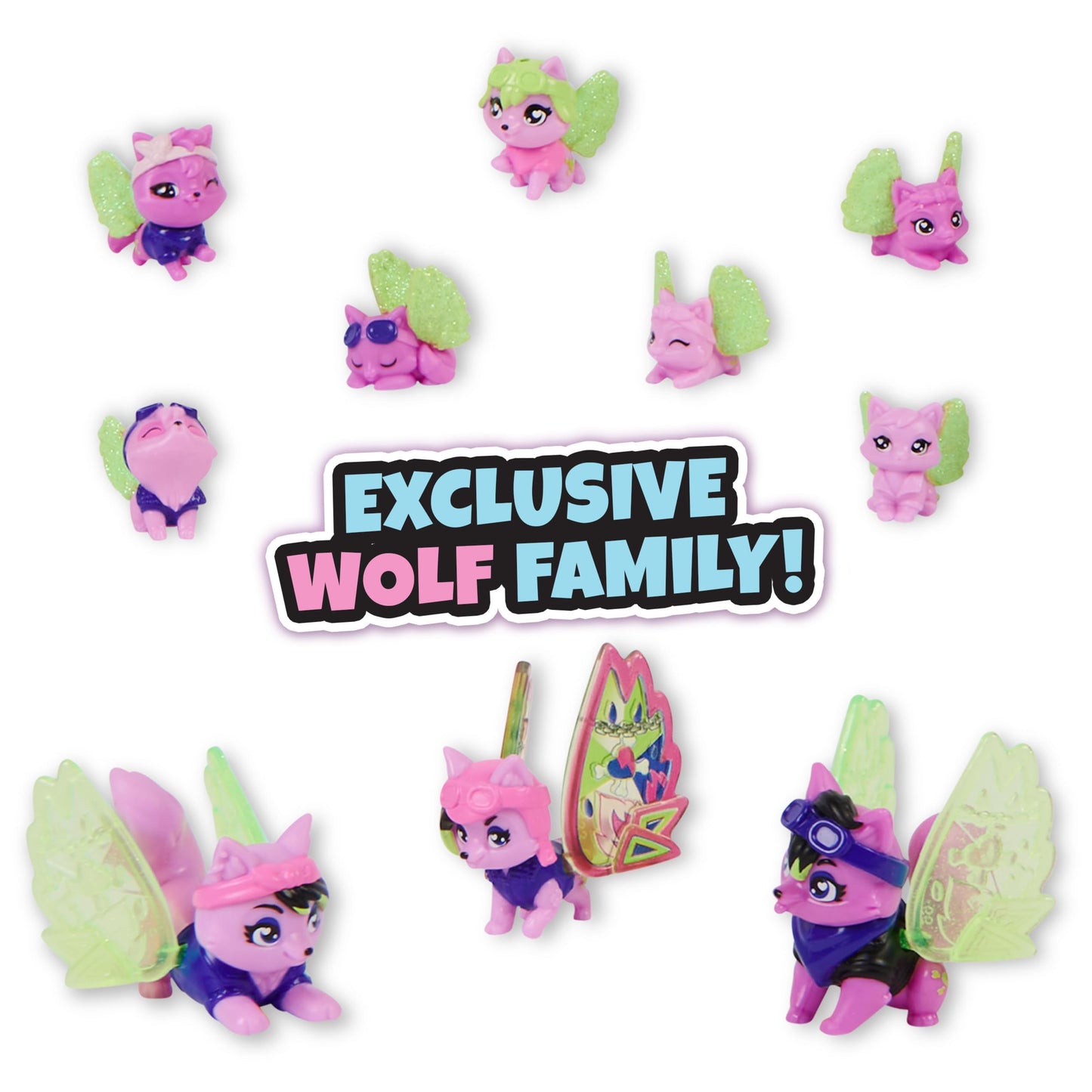 Hatchimals CollEGGtibles, Rainbow-cation Wolf Family Carton with Surprise Playset, 10 Characters, 2 Accessories, Kids Toys for Girls