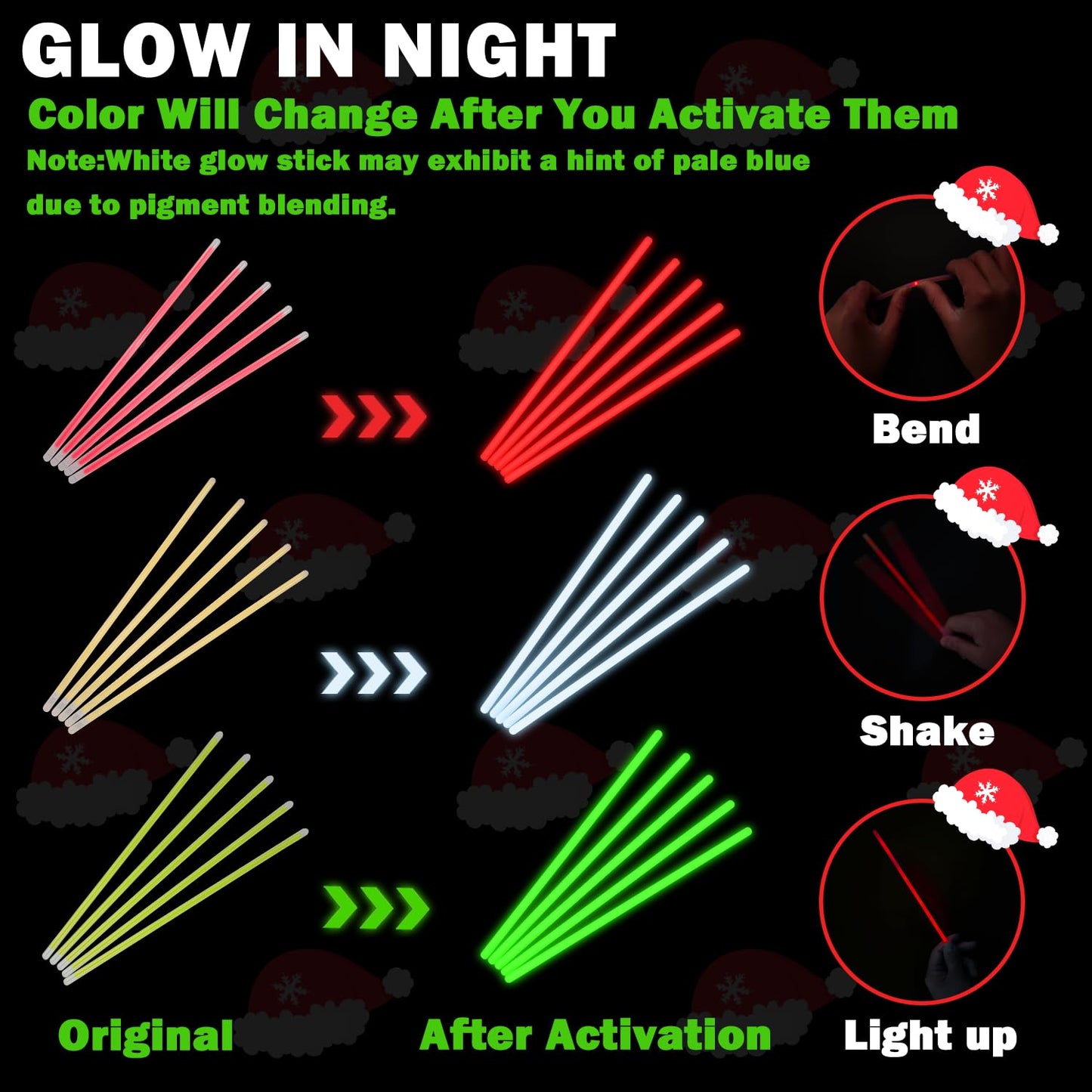 Light up Accessories Necklace & Bracelets for Kids 150 PCS, Bulk Red Green White Glow Sticks Party Favors for Toddlers, Holiday Toys Gifts Class Carnival Activities Supplies Trinkets for Students