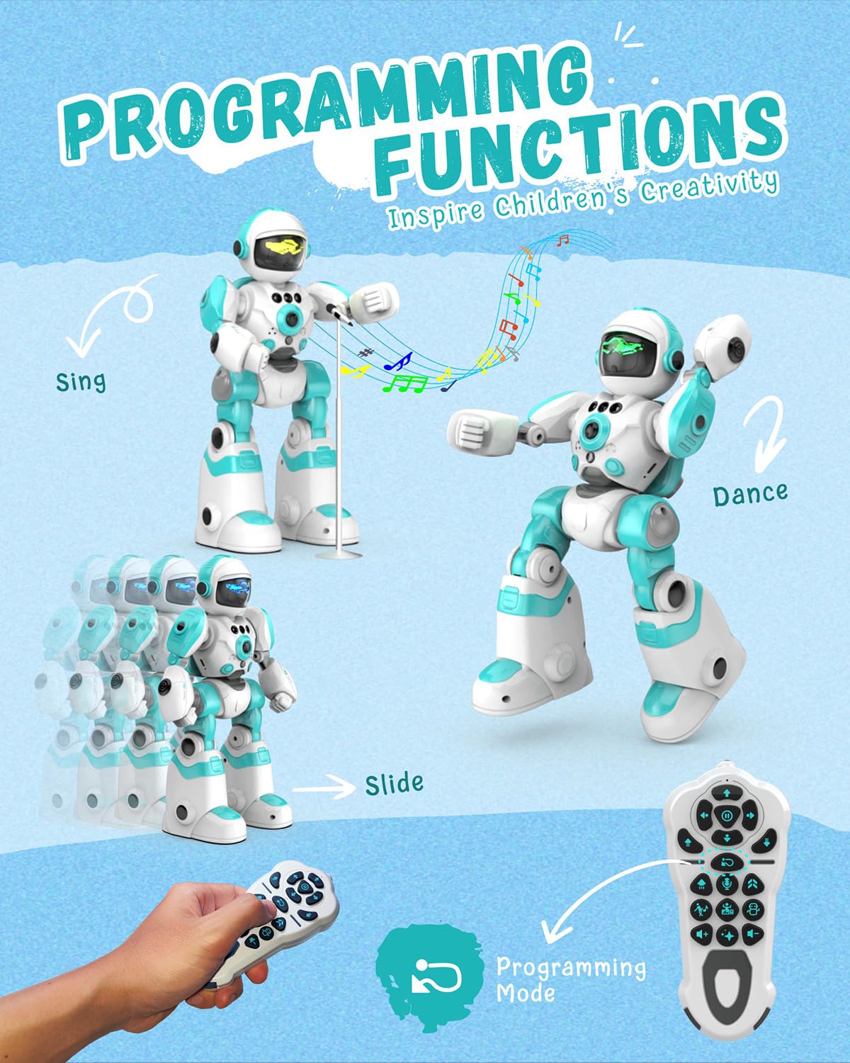 Oharsea Toys for 3-8 Year Old Boys and Girls, Rechargeable Robot Toys for Kids with Recording Voice, Programming, Gesture Sensing, Singing, Dancing, RC Robot Birthday Gifts for Boys and Girls