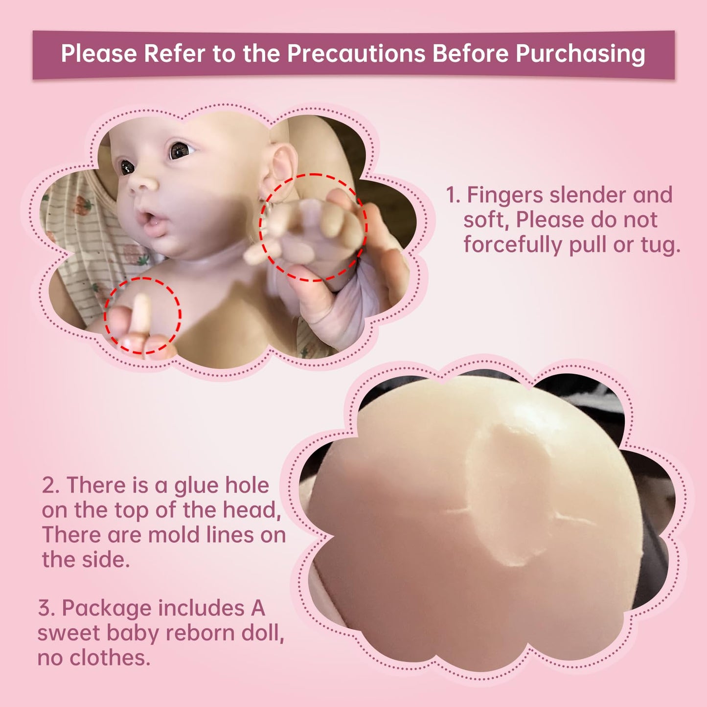 YIQI 18.5 inches Full Silicone Newborn Baby Doll not Vinyl Soft Silicone Baby Lifelike Reborn Doll Present Collectible Washable (Wheaten Color)