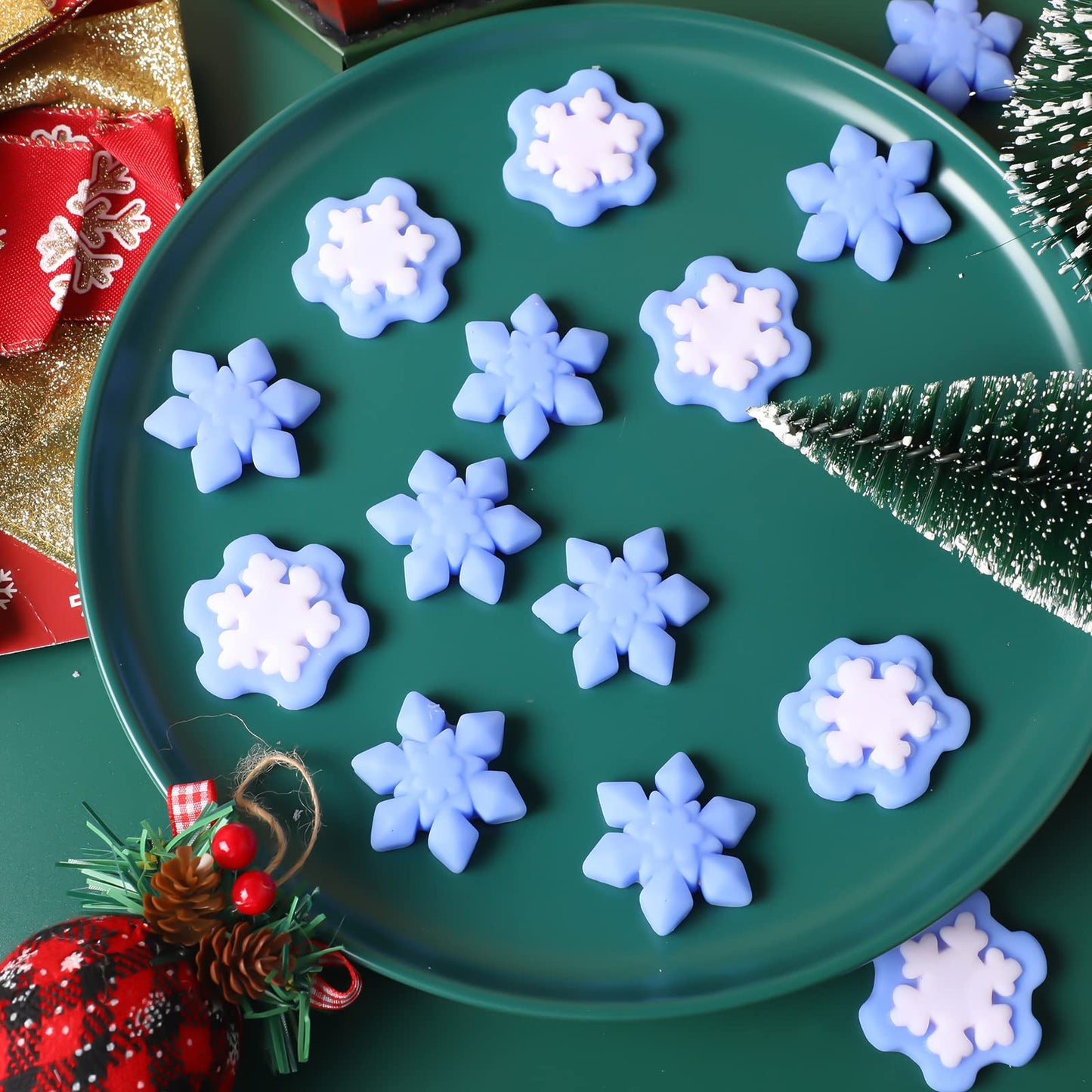Jerify 150 Pcs Snowflake Winter Fidget Toys Frozen Party Favors Winter Stress Balls Bulk Soft Sensory Fidget Sticky Toys Ice Skating Cute Party Favors for Goodie Bag Stuffers