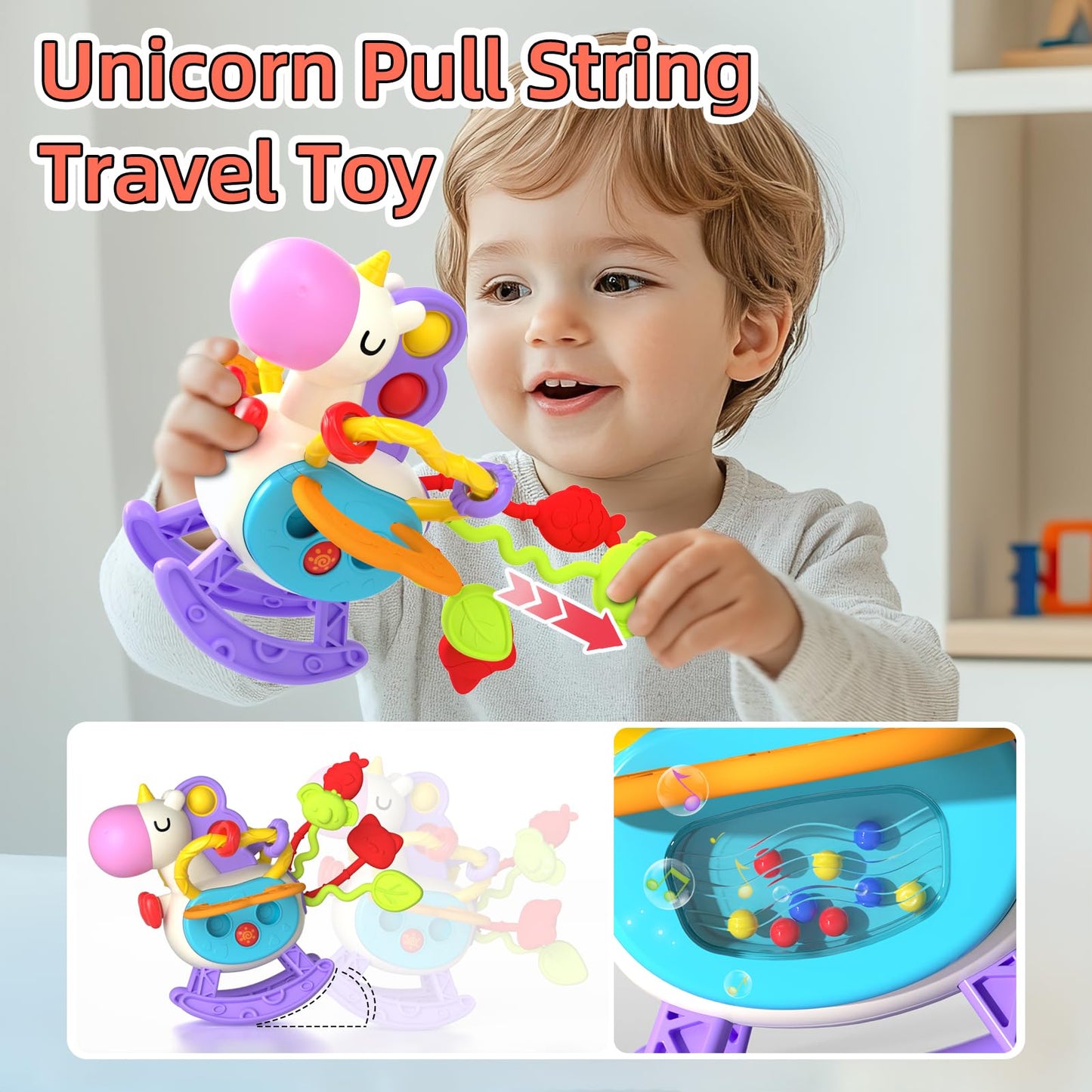 4 in 1 Baby Toys for 6-12 Months, Infant Sensory & Stacking for 1 Year Old, Dinosaur Busy Cube Toys for Babies 6-9-12 Months, Piano Xylophone Musical Travel Toy, Christmas Birthday Gifts for Toddler