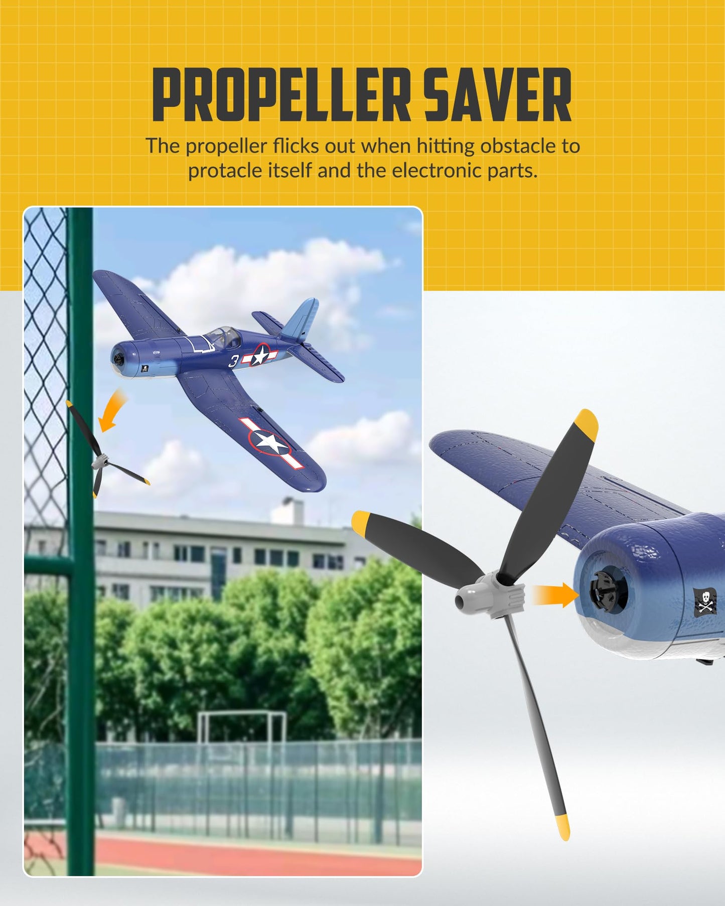 volantexrc RC Plane for Beginners, 4CH WWII RC Airplane F4U Corsair with Aileron, 2.4Ghz Remote Control Plane with Xpilot Self Righting & One Key Aerobatic & Upgraded Canopy (761-8V2 RTF)