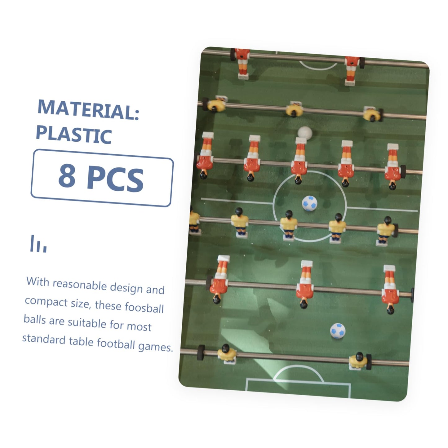 HOOTNEE 8pcs Pattern Foosball Balls Tabletop Soccer Balls Desktop Soccer Game Accessories