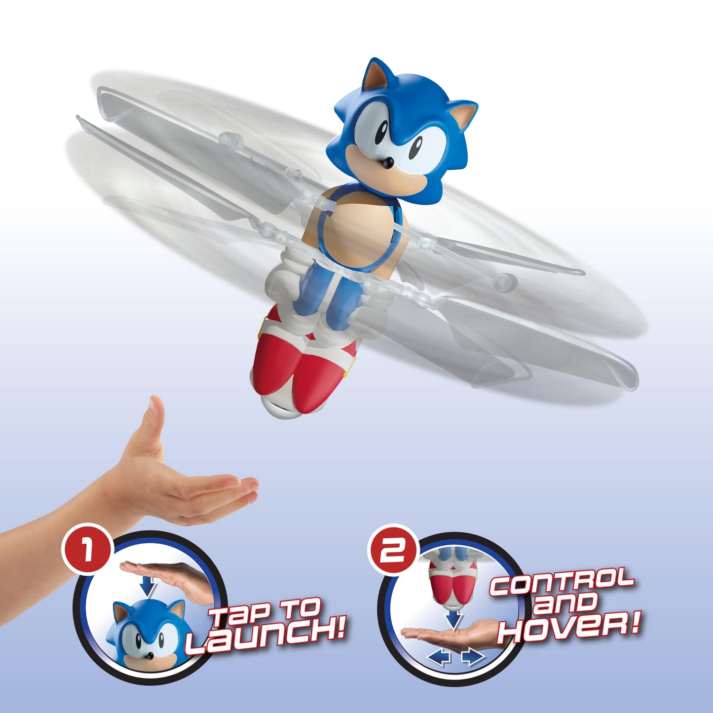 Character Options Flying Heroes Hover and Spin Sonic The Hedgehog Electronic Real Flying Toy | Hand-Controlled Hover Action, Boys Aged 6+, Blue