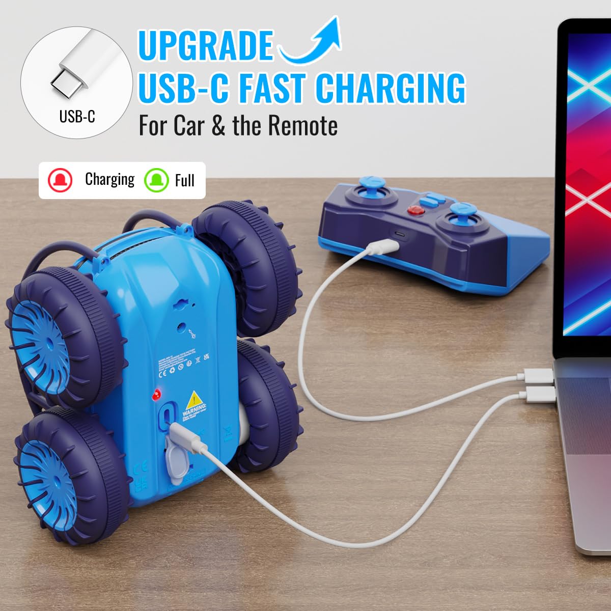 ifollower Amphibious Remote Control Car, Rechargeable RC Cars & Remote 360° Rotating Flips 2.4Ghz 4WD All Terrain Stunt Car Toy Christmas Birthday Gift for Kids Boys 3-12 Years