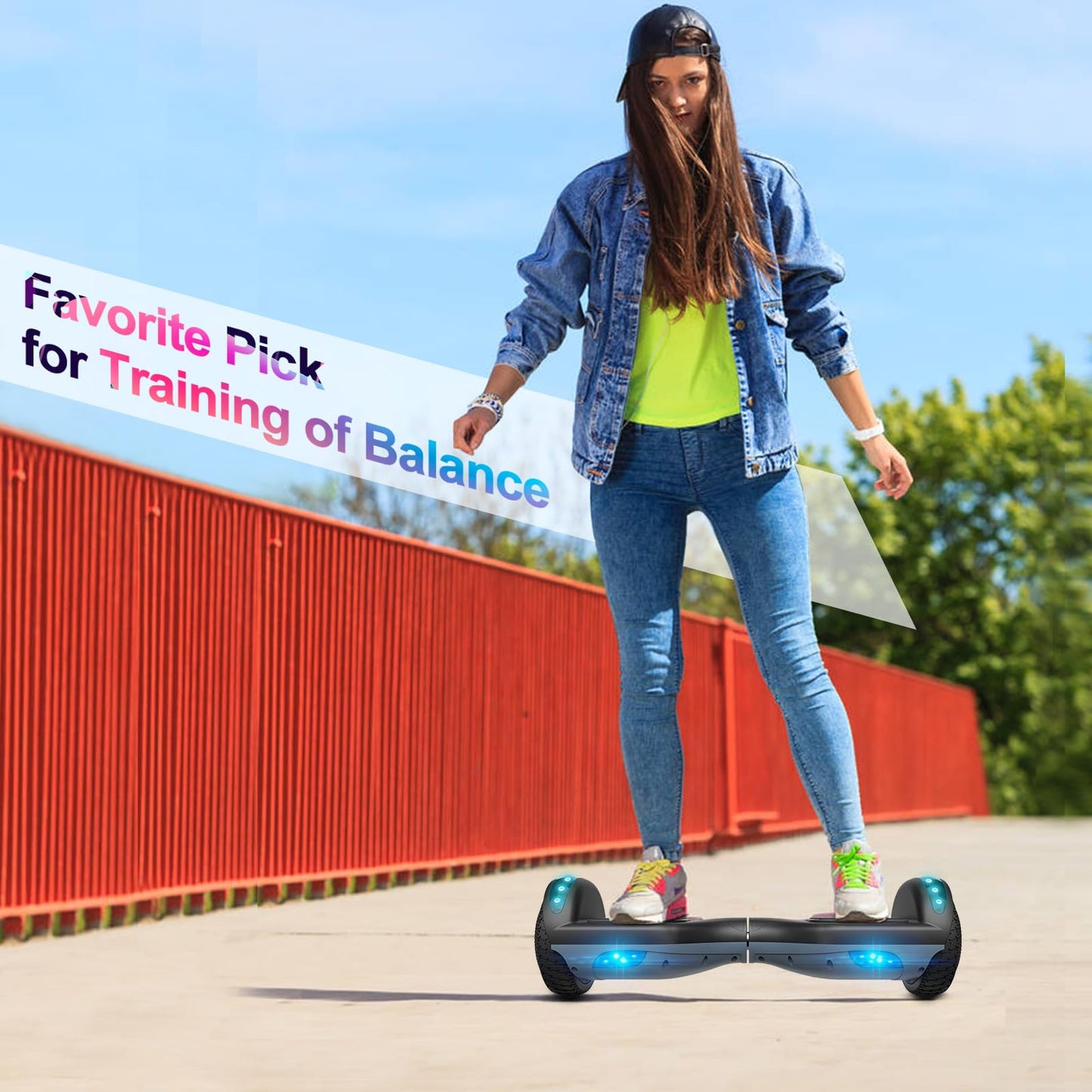 FLYING-ANT Hoverboard, Hoverboard with Bluetooth and LED Lights Self Balancing Electric Scooter 6.5" Two-Wheel Hoverboards for Kids and Teenagers