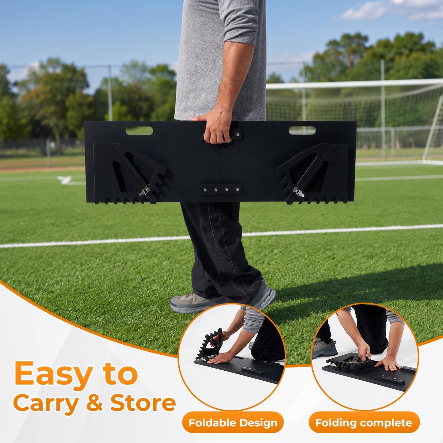 Chormtok HDPE 3-in-1 Soccer Rebounder Board,Foldable & Portable Soccer Training Rebounder with Adjustable Angles,Durable Soccer Training Equipment for Indoor Outdoor Training