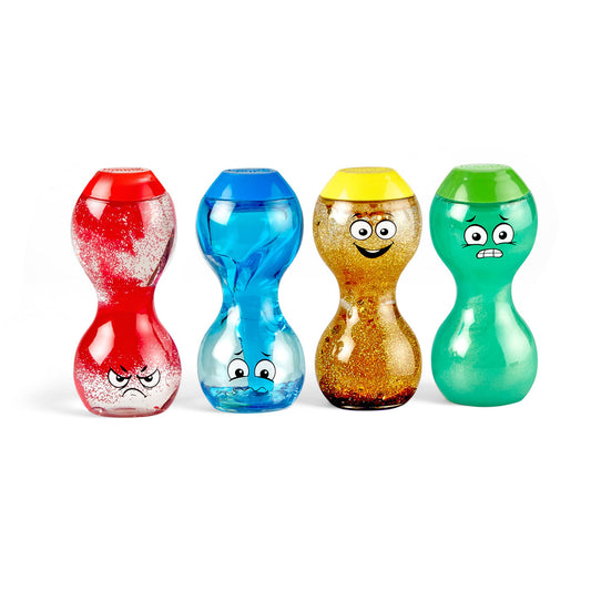 hand2mind Express Your Feelings Sensory Bottles-Primary Emotions, Quiet Toddler Fidgets for Classroom, Calm Down Corner Supplies, Social Emotional Learning, Sensory Toys for Kids with Autism