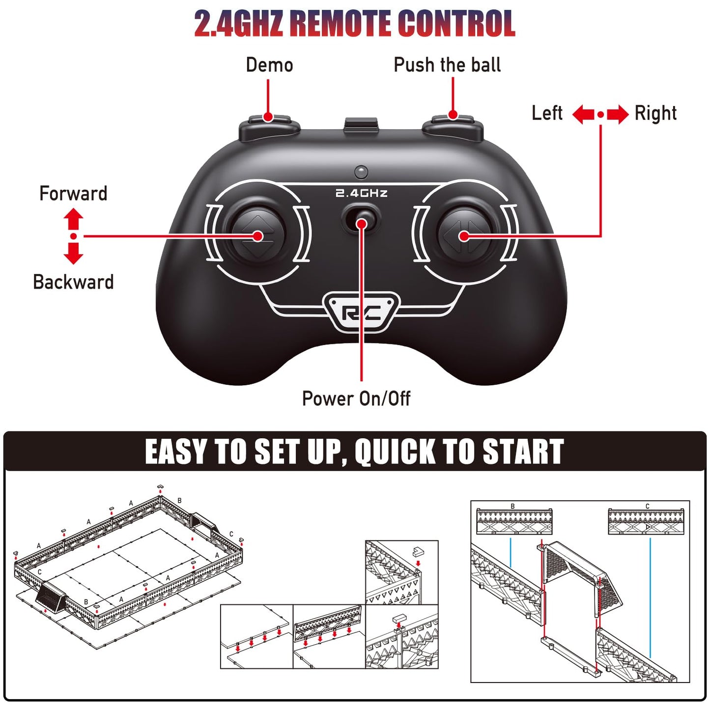 Mostop Remote Control Battle Robots Arena Set, Electronic Soccer Robot Board Game Set for Kids, 2-Player Mini Foosball Table Game, RC Fighting Robots STEM Toy Soccer Gift for Kids 8-12 Boys Girls