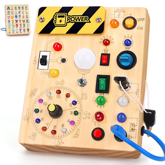 Konijiwa Busy Board - Montessori Toys for 1-3 Years Old Boys & Girls | Sensory Toys for Kids with Autism | Toddlers Learning Activity for Early Development (Busy Board v2)