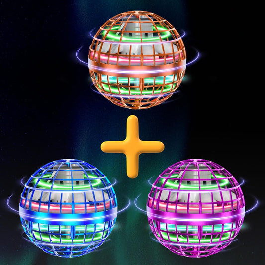 Tikduck 1 Pack Orange/Blue/Pink Flying Orb Ball, 2024 Cool Stuff Christmas Birthday Toy Gift, for Kids Age 6 7 8 9 10