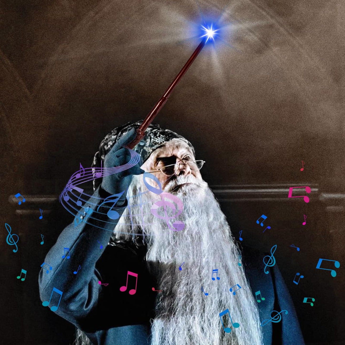 MagicRanger Light Up Wizard Magic Wands with Sound Illuminating Witch Wand Set for Kids Cosplay Birthday Party Favors, Root 2PCS