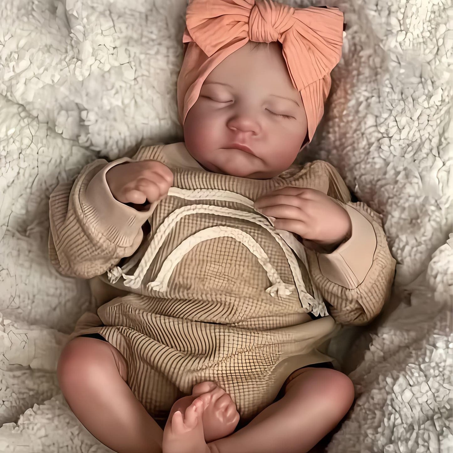 YuDill 17 Inch Realistic Baby Doll for Girls Age 3+ – Full Vinyl Washable Body, Soft Touch, Closed Eyes – Lifelike Toy Gift for Kids’ Pretend Play & Bathtime Fun