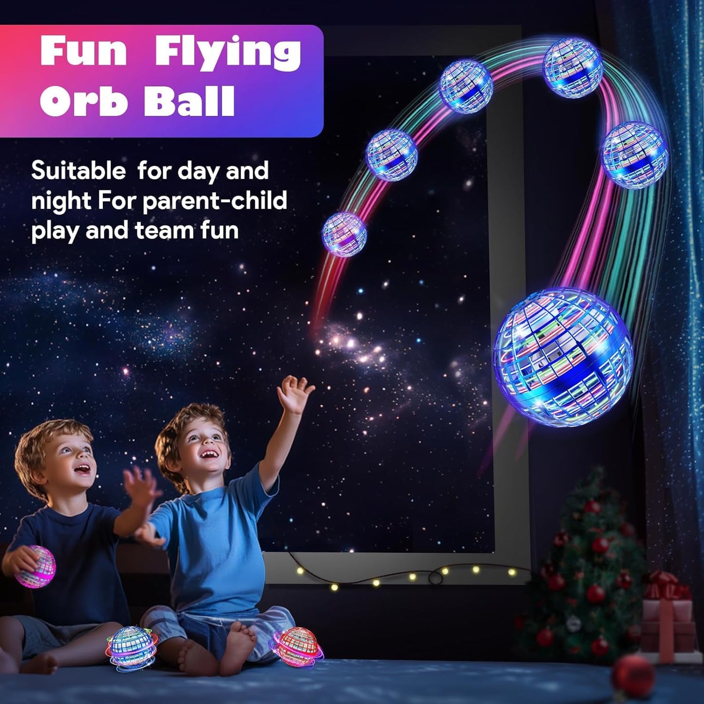 Lidatb Flying Orb Ball Toys-2025 Upgraded Hover Magic Boomerang Ball, for Kids Adults Cool Outdoor Indoor Outdoor Toy Gifts for 6 7 8 9 10+ Year Old Boys Girls-Blue