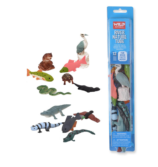 Wild Republic Nature Tube River, Animal Species Found in American Rivers, Gift for Kids, Great for Interactive Play