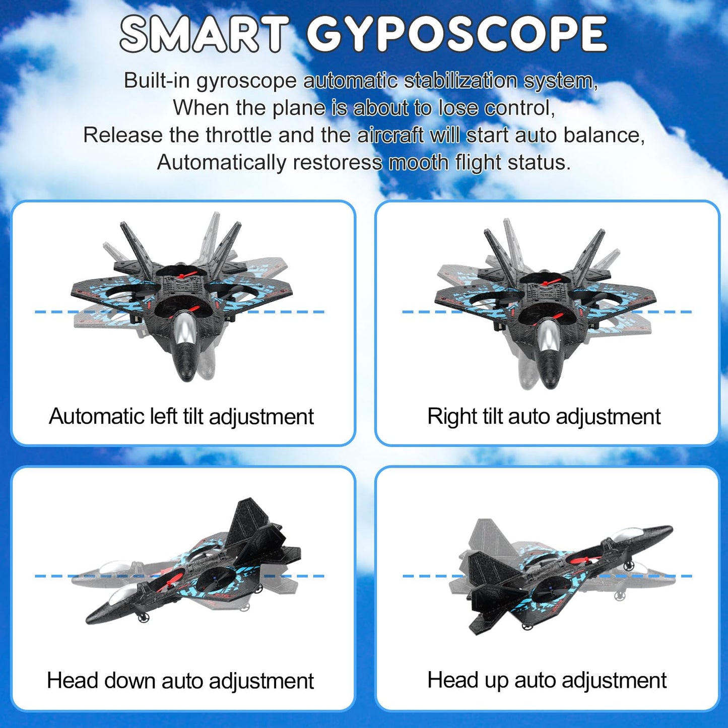 RC Plane Remote Control Airplane Toy 2025 New Remote Control Plane Fighter Jet 2-Way Remote Control Methods (Normal+Watch), 360° Flip Fighter Jet Toy, Gravity Sensing, Stunt Roll, Gifts for Kids Boys