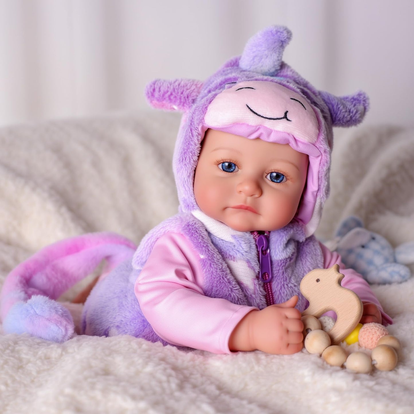 BABESIDE Lightweight Baby Doll Set–15" Realistic Soft Doll for Girls, Easy to Carry & Hug, Includes Bottle & Pacifier Set–Pretend Play & Gift for Kids Age 3+