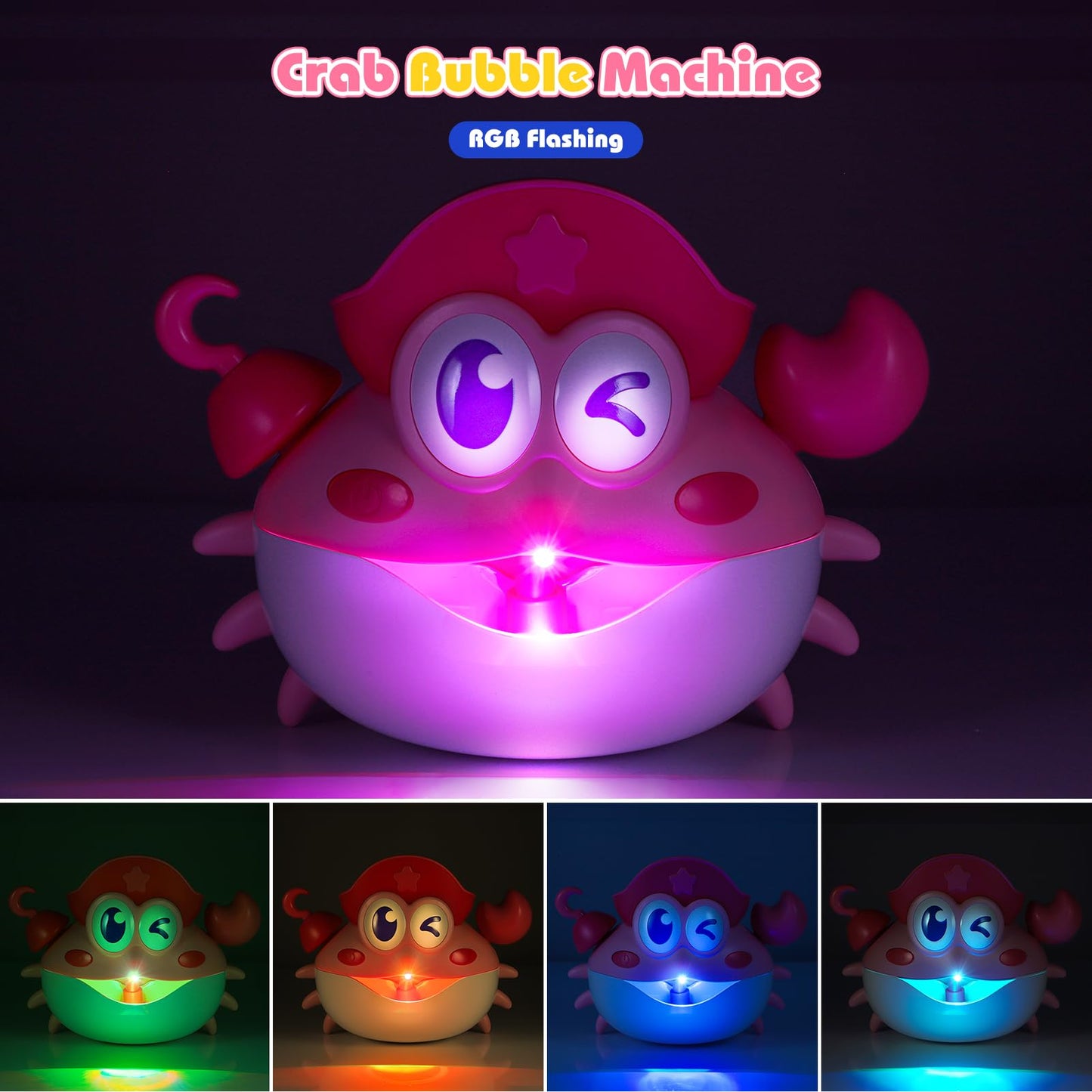 Bath Toys,Light Up Baby Bath Toys Bath Bubble Machine with Colourful RGB Light Great Birthday for Toddler Boys and Girls Tub Toy for Kids Ages 1-3 4-8